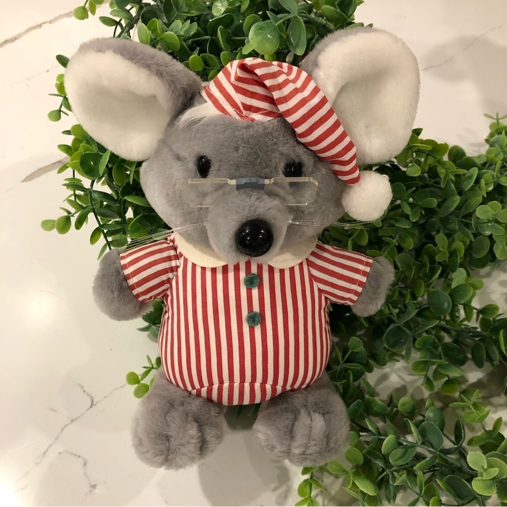 VTG  Dakin 1985 Fun Farm CHRIS Mouse Plush Pajamas Glasses EUC